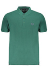 GIAN MARCO VENTURI GREEN MEN&#39;S SHORT SLEEVED POLO SHIRT