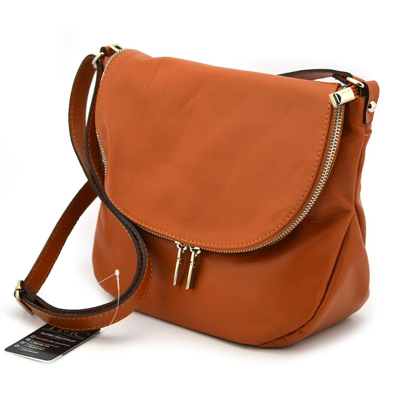 Women's leather messenger bag, roomy over the shoulder