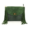 Suede with fringes women's leather messenger bag