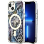 Guess GUHMP14SHLEOPWB iPhone 14 6.1" niebieski/blue hardcase Leopard MagSafe