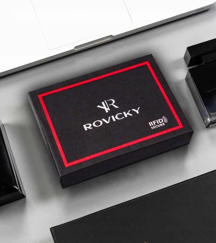 Portfel męski skórzany 22314L-RVTP BLACK+RED