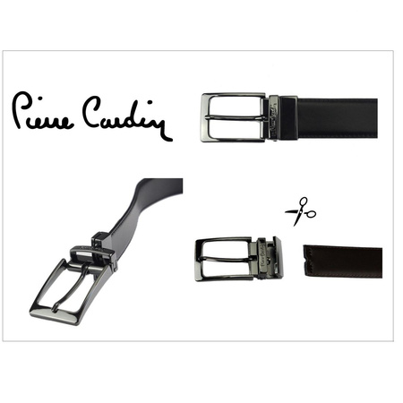 Elegant men's leather belt by Pierre Cardin