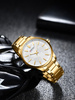 Gold men's bracelet watch large solid Perfect M106