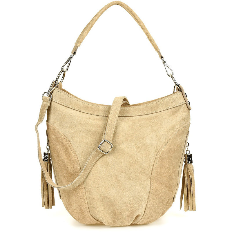 Beige handbag leather sack A5 Fashionable L81