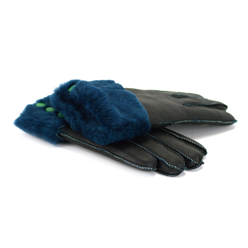 Five-finger leather insulated gloves