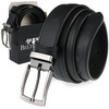 Beltimore A75 men's wide black leather trouser belt : Colors - black, Strap size - r.105-120 cm