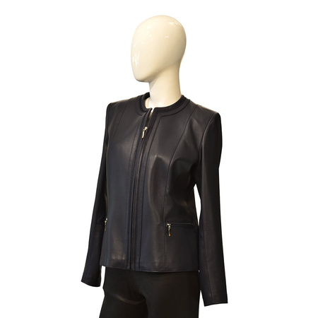 Stylish fashionable Bukowski leather jacket with pleats