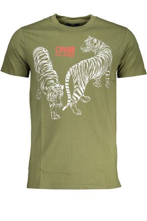 CAVALLI CLASS GREEN MEN&#39;S SHORT SLEEVED T-SHIRT