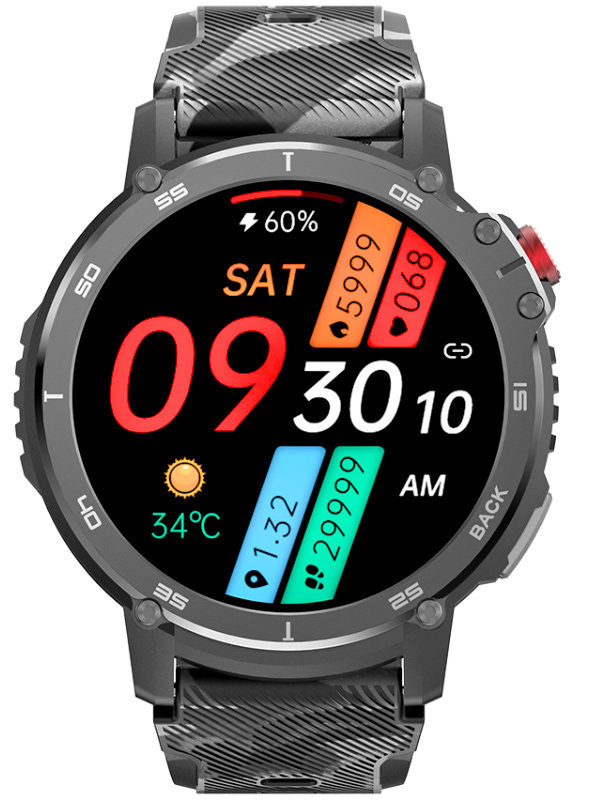 SMARTWATCH MĘSKI Rubicon RNCF08 - WYKONYWANIE POŁĄCZEŃ - BLUETOOTH CALL - ODTWARZACZ MP3 4GB (sr053a)