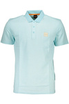 HUGO BOSS MEN&#39;S BLUE SHORT SLEEVED POLO SHIRT