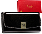 Large varnished women's wallet with RFID PROTECT - Rovicky