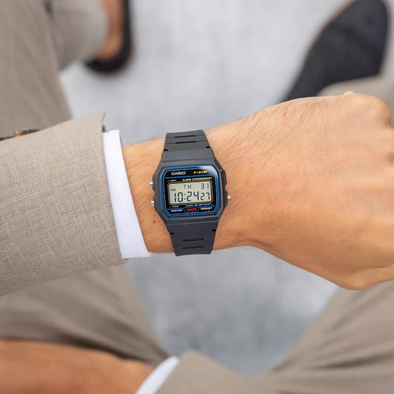 ZEGAREK MĘSKI CASIO F-91W-1YER (zd086a) - KLASYKA