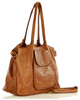 Leather women's shopper with shoulder organizer