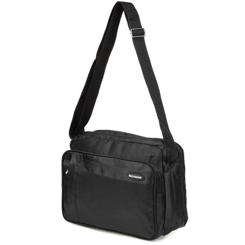 Men's black fabric bag for work BELTIMORE R31