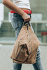 Mustard Italian Stylish Women's Leather Suede Backpack A4 W14.