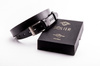 Elegant black leather belt SOLIER SB10