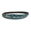 Women's narrow solid leather belt for dresses marine S16 : Colors - green, Strap size - r.95-110 cm