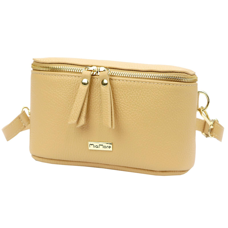 Women's elegant leather waist bag crossbody bag