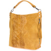 Mustard suede leather shopper bag W10