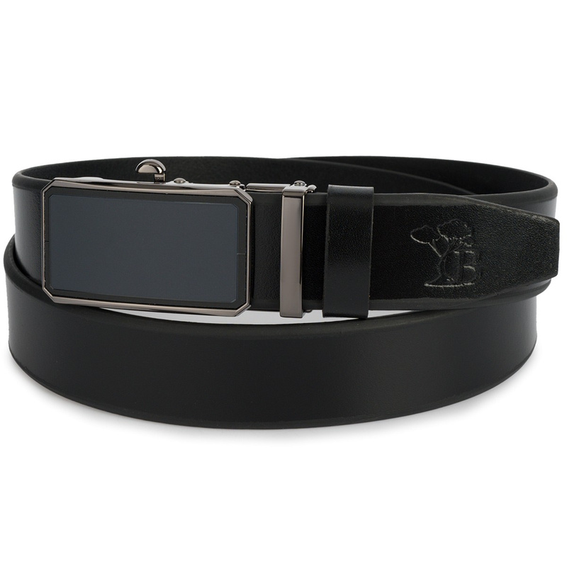 BELTIMORE men's leather belt buckle automatic black A21 : Colors - black, Strap size - r.115-130 cm