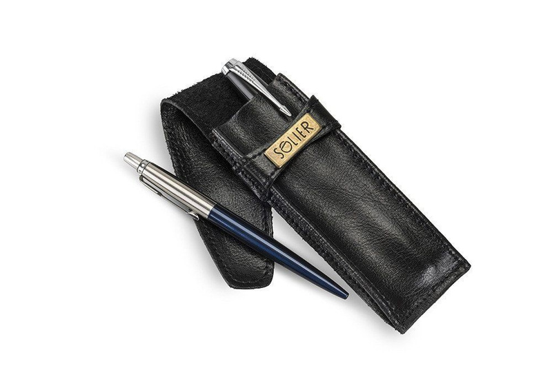 Leather men's pen case SA12 BLACK