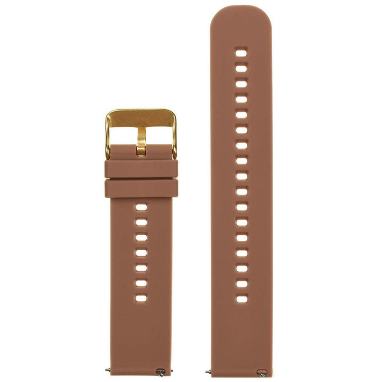 U27 rubber watch strap - brown/gold - 18mm