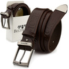 Baltimore men's wide denim leather belt brown 523 : Farben - braun, beige, Gürtelgröße - r.120-135 cm