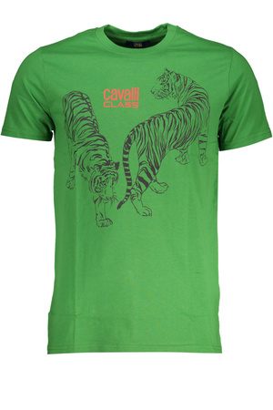 CAVALLI CLASS GRÜNES KURZÄRMELIGES HERREN-T-SHIRT