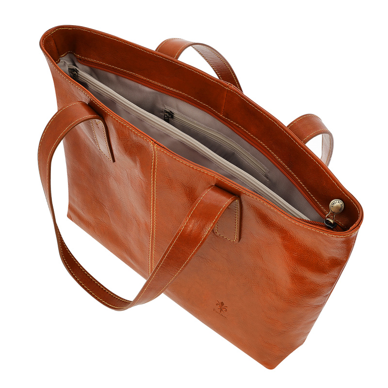 Women's leather elegant shoulder shopper bag