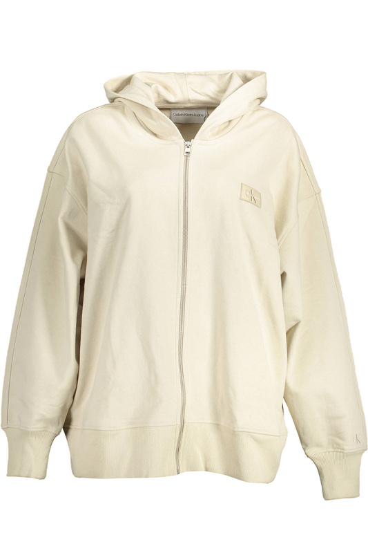 CALVIN KLEIN SWEATSHIRT WITH ZIP WOMAN BEIGE