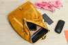 Mustard Italian Stylish Women's Leather Suede Backpack A4 W14.