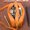 Orange leather leather messenger Italian CROCE BELTIMORE P12