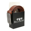 Beltimore leather men's cognac wide premium belt W29 : Colors - brown, beige, Strap size - r.120-135 cm