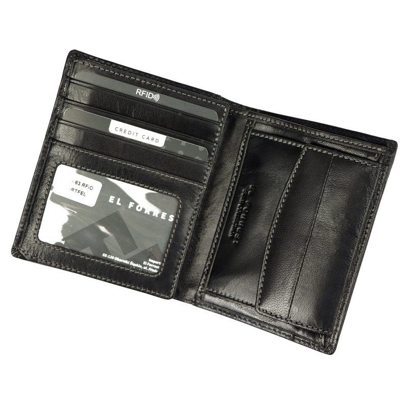 Men's genuine leather wallet EL FORREST 552-63 RFID