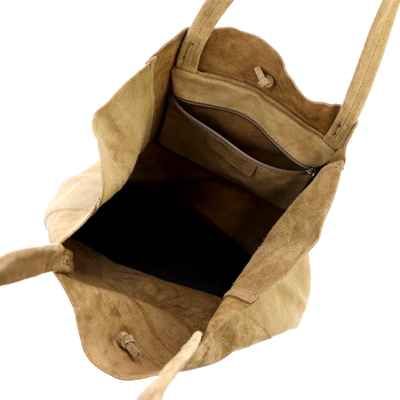 Leather suede women's shopper bag by Patrizia