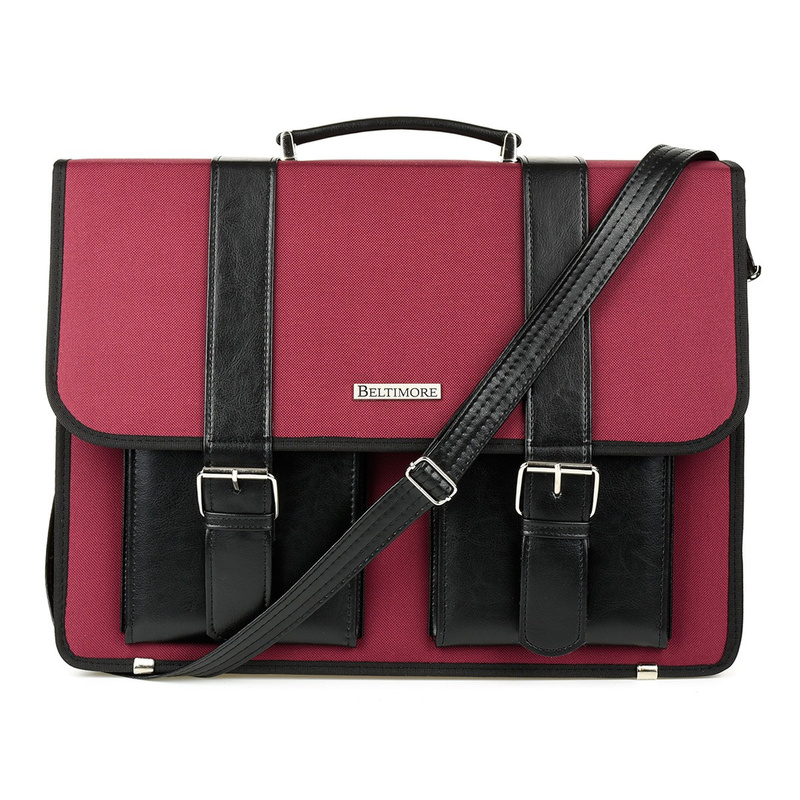 Beltimore luxury men's briefcase large laptop bag maroon I36