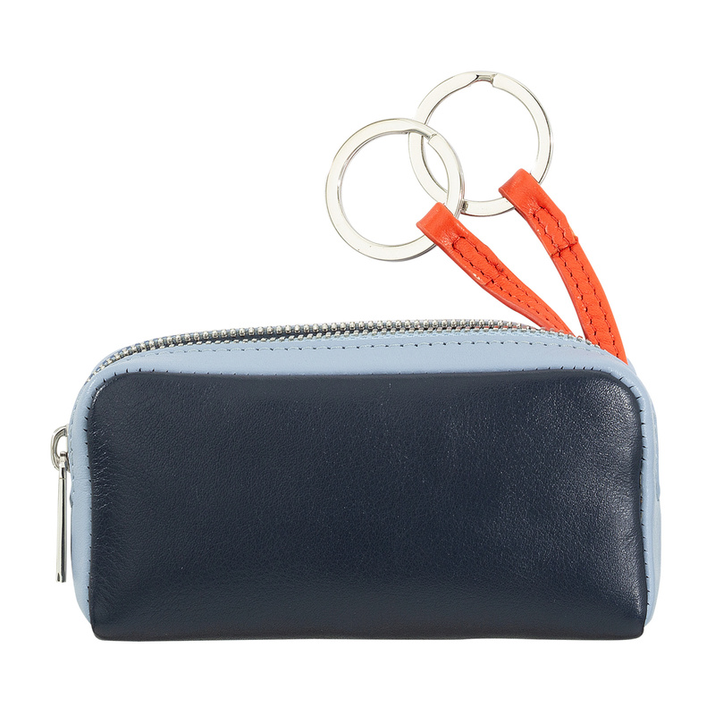 Colored unisex real calfskin leather key holder by DUDU, wallet model with external zip. New Colorful Fashion collection by Dudubags