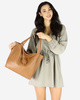 Modny skórzany shopper MAZZINI - Portofino Max camel