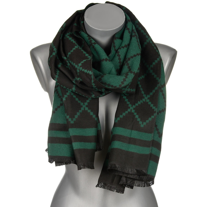 Green Large Scarf Women's cotton warm tassel scarf AX-98