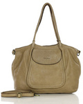 Leather women's shopper with shoulder organizer