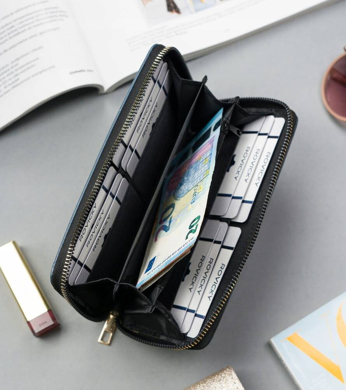 A spacious women's wallet in the style of a 4U Cavaldi pencil case.