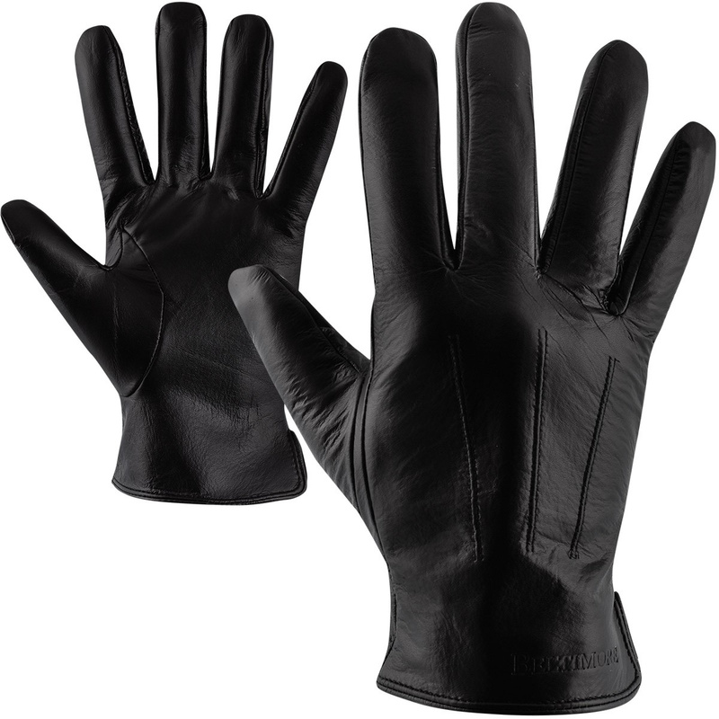 Beltimore T84 men's black leather wallet glove level set : Colors - black, Glove size - S/M