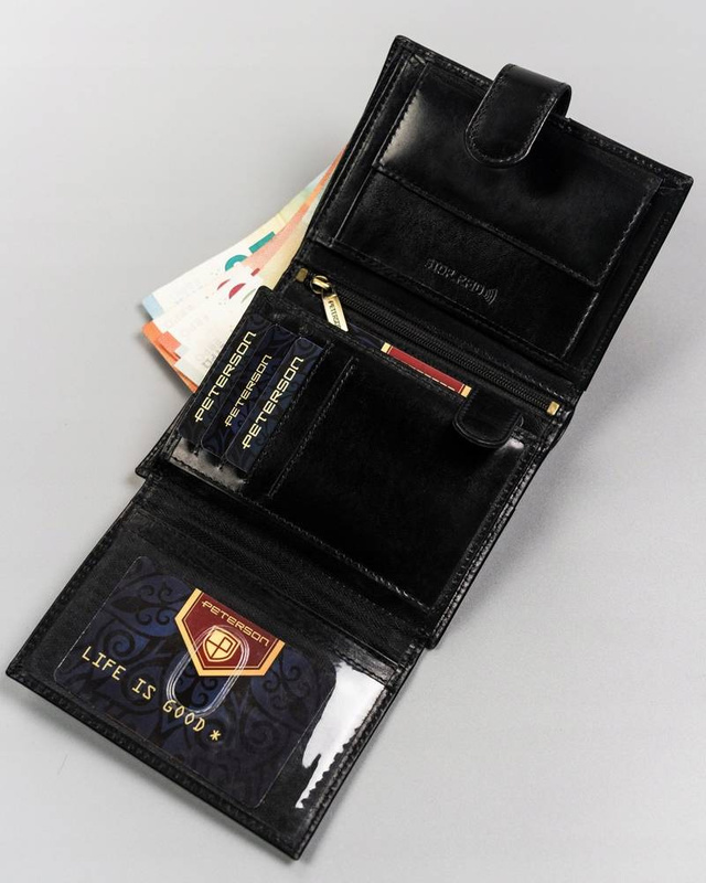 Leather wallet RFID PETERSON PTN 22311L-VT-E