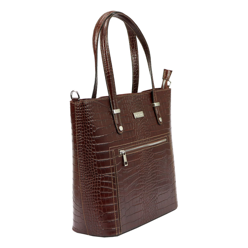 Damen Echtleder Handtasche MiaMore 01-011 CROCO