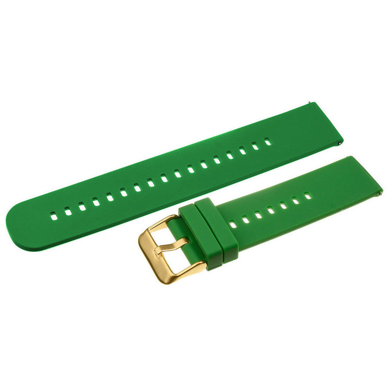 U27 rubber watch strap - green/gold - 18mm