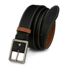 BELTIMORE Double-sided Solid Men's Leather Belt Box W23 : Colors - black, Strap Size - r.115-130 cm