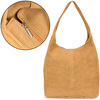 Italienische Handtasche Tasche Leder Wildleder Natural Mustard U35