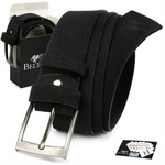 BELTIMORE black men's leather belt box A84 : Colors - black, Strap size - r.105-120 cm