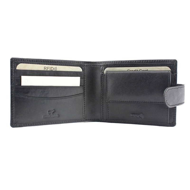 EL FORREST Men's Foldable Leather Wallet with RFID