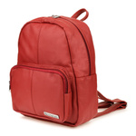 Rotes Leder Damen Baltimore Rucksack geräumig R33